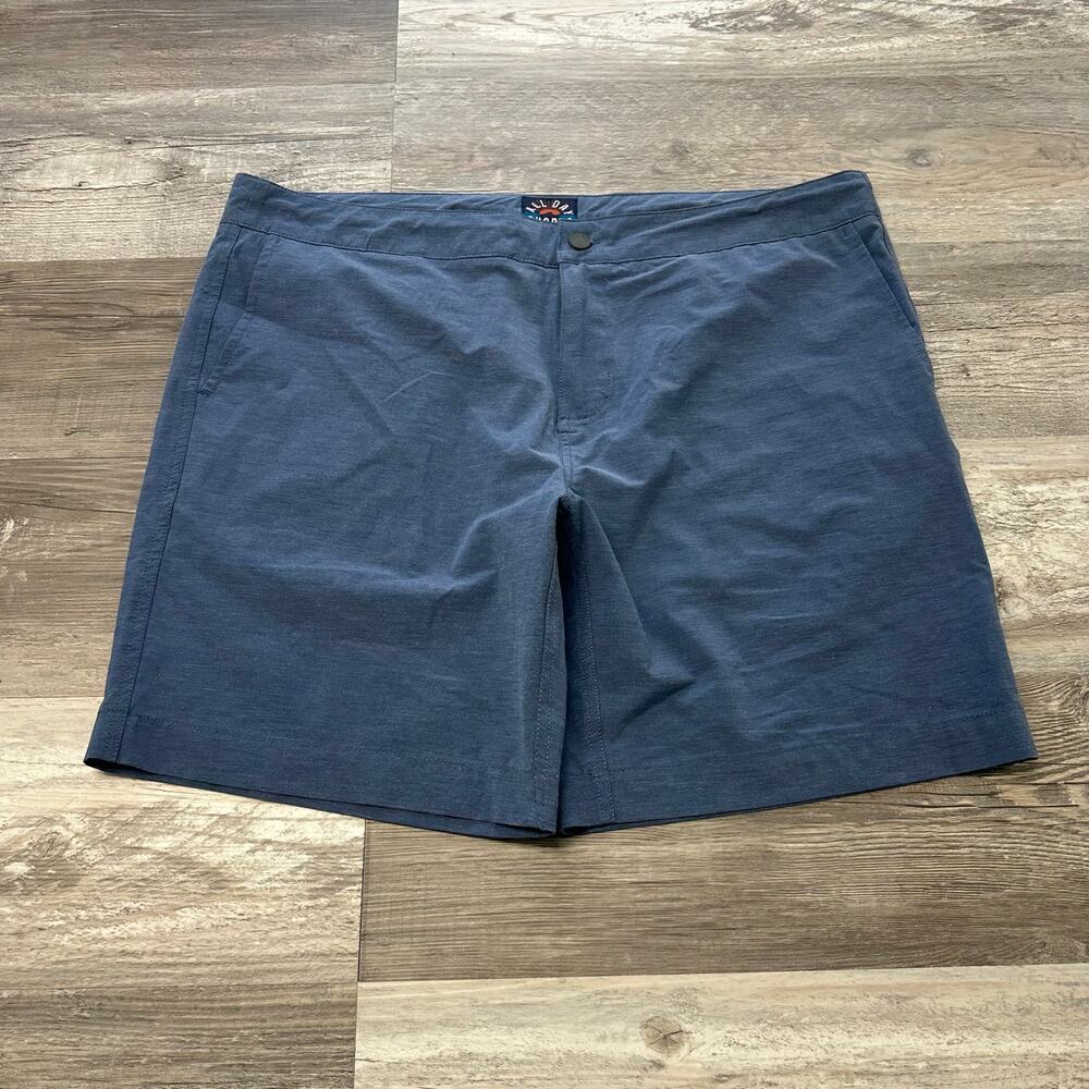 Faherty All Day Blue 4- Mens Outdoors Beach Performance Stretch‎ Hybrid Shorts